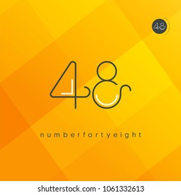 Number forty eight, Digit 48 Logo Icon vector template.
