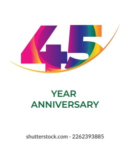 logo del 45º aniversario del número cuarenta y cinco
