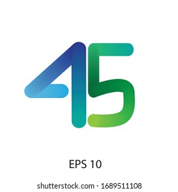 Número cuarenta y cinco de diseño vectorial de logotipo en EPS 10