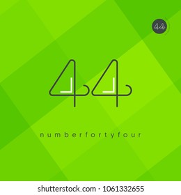 Number forty four, Digit 44 Logo Icon vector template.