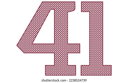Nummer 41 mit abstrakter Mustervektor-Illustration. Nummer 41 einzeln auf weißem Hintergrund
