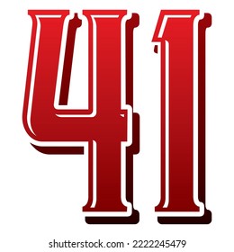 Ilustración del vector número 41. Número 41 Aislado En Un Fondo Blanco
