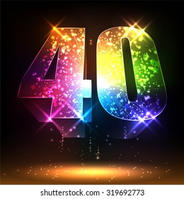 Number forty. Salute- vector isolated on black background