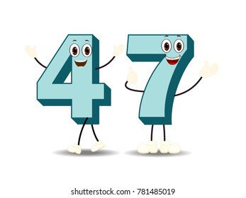 Number Forty Seven - Cartoon Vector Image