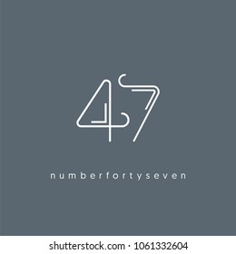 Number forty seven, Digit 47 Logo Icon vector template.