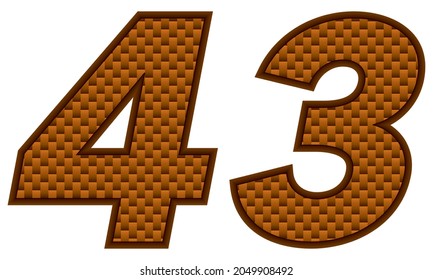 Ilustración de 43 vectores. Naranja Patrón Número 43 Aislado En Fondo Blanco
