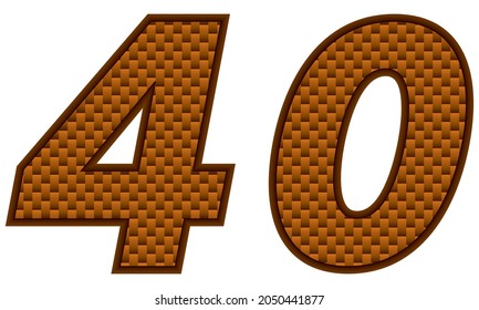 Ilustración de 40 vectores. Naranja Patrón Número 30 Aislado En Fondo Blanco
