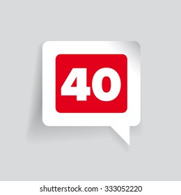 Number forty vector label red