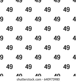Number Forty-nine, 49 seamless pattern, isolated on white background. Vector illustration, easy to edit.