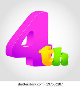 Number four: 3D vector illustration