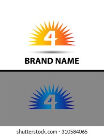 Number four 4 logo design icon
