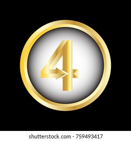 number four 4 logo design icon