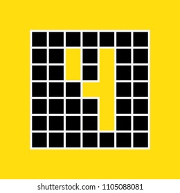 number four (4) from reticular structure in black and yellow color editable vector