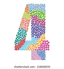 Number four alphabet 