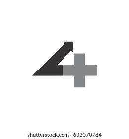 Number Four with up arrow logo