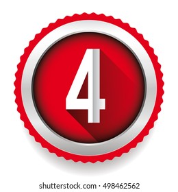 Number Four badge vector