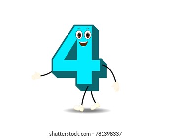 Number Four Cartoon Vector Image Stock Vector (Royalty Free) 781398337 ...