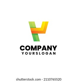 number four colorful logo design