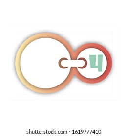 Number four colorful volume icon. Vector design template elements for your application or corporate identity.