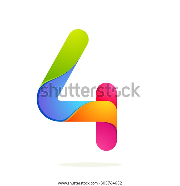 Number four colorful\
volume icon. Vector design template elements for your application\
or corporate identity.