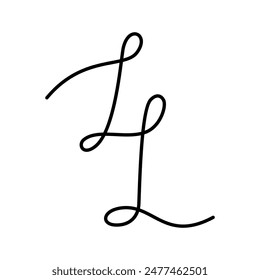 Línea continua número cuatro. Número 4 Concepto de diseño de letras a mano en estilo minimalista. Línea de arte