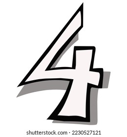 The number four design is suitable for comic designs, logos, icons and others