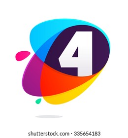 Number four with ellipses intersection. Vector design template elements for your application or corporate identity.