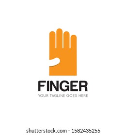 number four finger logo, fourth icon vector illustration design template