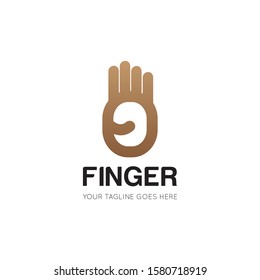 number four finger logo and icon vector illustration design template