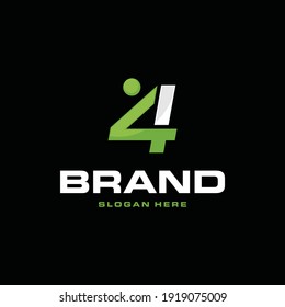 Diseño del logotipo humano número cuatro