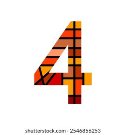 Number four icon on white background. Vector illustration.