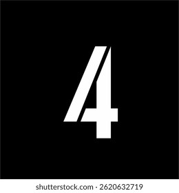 Number four logo design with cross and slash.