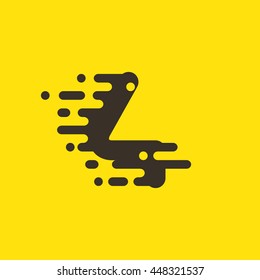 Number four logo for fast speed taxi service. Colorful vector design for banner, presentation, web page, card, labels or posters.