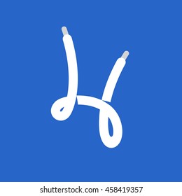 Number four logo formed by shoe lace. Sport style vector for sportswear, club identity, labels or posters.