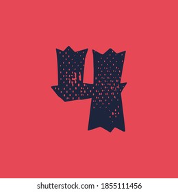 Number four logo in horror style with grunge texture. Vector font template for your scary corporate identity, circus emblem, halloween posters, western style design, and etc. 