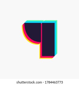 Logo número cuatro con efecto estéreo. Vibrante fuente de colores brillantes perfecta para usar en cualquier discoteca, logos de dj, afiches de electromúsica, identidad brillante, etc.
