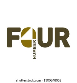 Number four logo templates. Full colors graphic number one logo templates, corporate identity, vector illustrations isolated on white background.