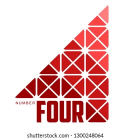 Number four logo templates. Full colors graphic number one logo templates, corporate identity, vector illustrations isolated on white background.