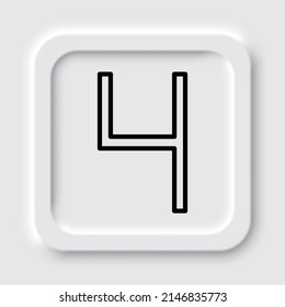 Número cuatro, numeral simple vector de icono. Diseño plano. Diseño de neutralismo.ai