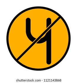 Number four, numeral, simple letter. not allowed, black object in warning sign with orange background color