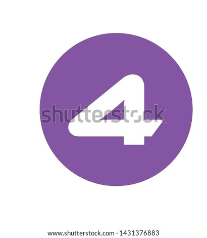 number four in a purple circle
