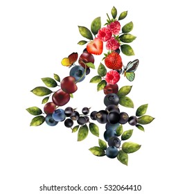 Number four of realistic berries.