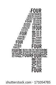 Number Four signs vector images