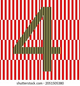 Number four signs vector images.