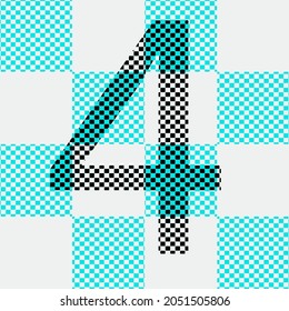Number four signs vector images.