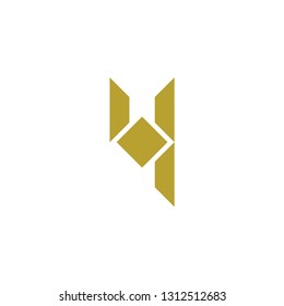 Number Four  with Square logo design 