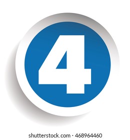 Number Four sticker vector blue