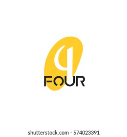 Number Four symbol logo vector