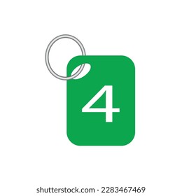 etiqueta de marca número cuatro para web y material didáctico.