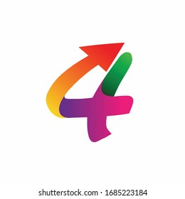 Number four vector, Arrow concept
